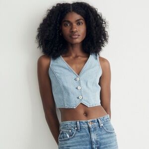 Madewell Denim Katrina Crop Vest NWT